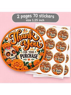 70 Thank You For Your Purchase stickers